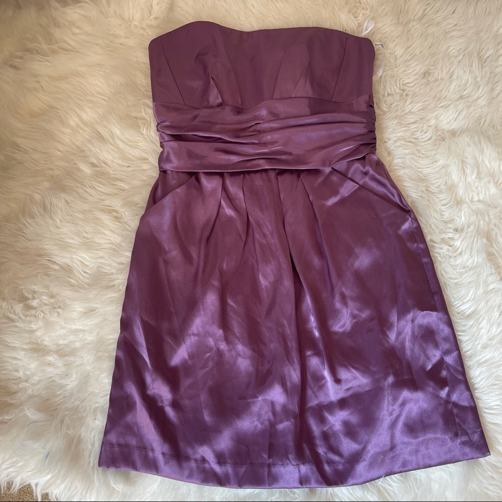 Strapless Dress Bridesmaid with Ruched Waist 10